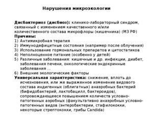 Дисбиоз с преобладанием условно-патогенных микроорганизмов