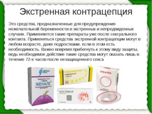Экстренная контрацепция и применение монофазного перорального контрацептива