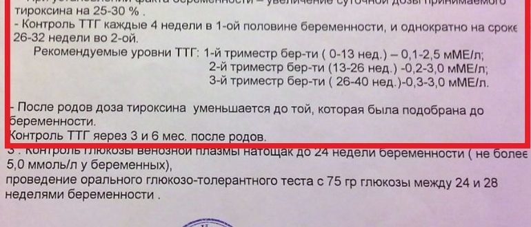 Дозировка эутирокса при беременности