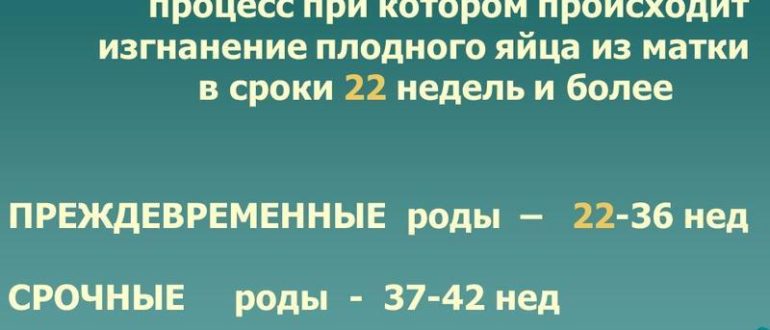 Что значит роды 2 срочные