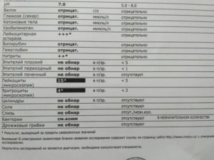 В анализе мочи лейкоциты, эритроциты, белок