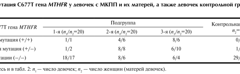 Мутации в гене MTHFR C677-T