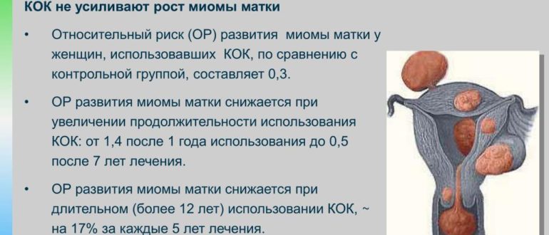 Миома матки и долгий приемом КОК