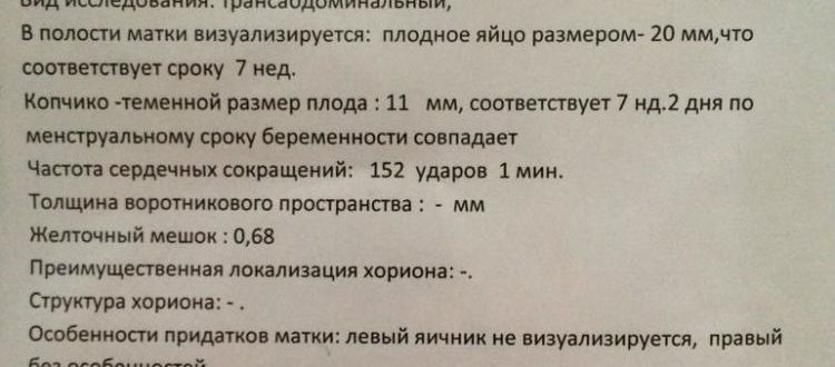 Узи на 7 неделе беременности расшифровка