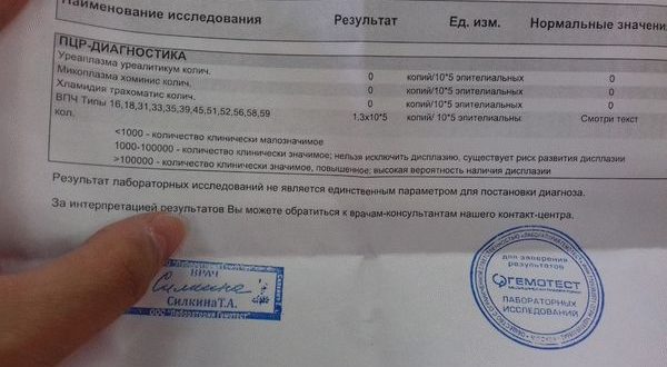 Впч контрольный анализ после лечения